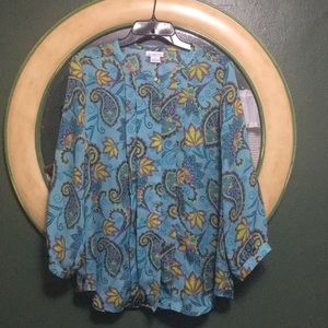 Liz Claiborne paisley career blouse